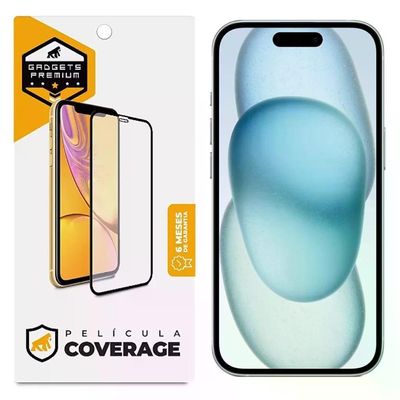 Kit Capa Dinamic Cam Protection e Pelicula Coverage 5D Pro Preta para iPhone 15 Plus - Gshield