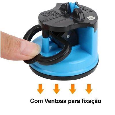 Afiador - Amolador De Faca Redondo Com Base De Ventosa