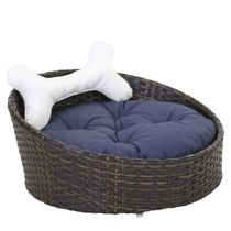 Cama Pet Chaise Redonda Fibra Sintética Alumínio Cão E Gato Trama Original Tabaco