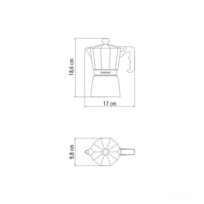 Cafeteira Expresso Italiana Tramontina Em Alumínio Com Cabo Em Nylon 320 Ml Tramontina