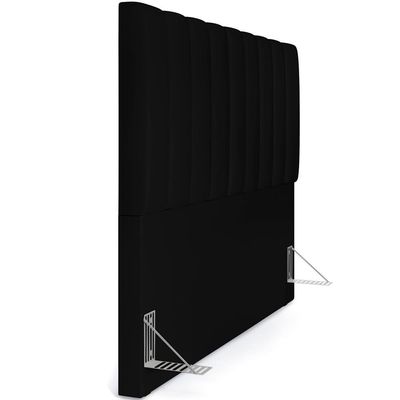Kit Cabeceira Casal Queen 160cm C/Calçadeira Baú Preto
