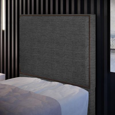 Cabeceira Cama Box Solteiro 100 Cm Linho Cinza Escuro