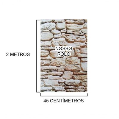 Kit Papel De Parede 5 Unid Pedra Marrom Claro Autoadesivo