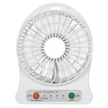 Mini Ventilador Portátil com Bateria Recarregável Usb 14cm - Branco
