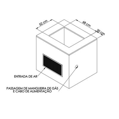 Churrasqueira a Gas Venax Grill Top Chef de Embutir Inox