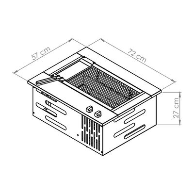 Churrasqueira a Gas Venax Grill Top Chef de Embutir Inox