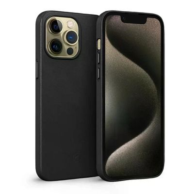 Kit Capa Couro Dual Preta e Pelicula Ultra Glass para iPhone 15 Pro Max - Gshield