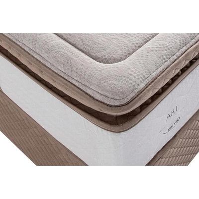 Cama Box Queen: Colchão Molas Ensacadas Poseidon Plus C1954 Pillow Top + Base Crc Suede Clean