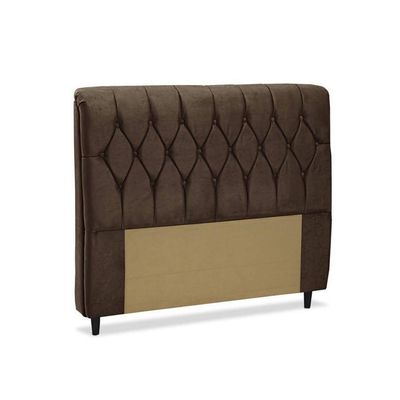 Cabeceira Solteiro 90cm Capitone Istambul Dobuê Marrom