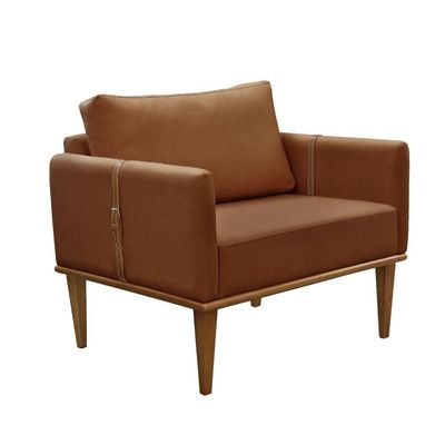 Conjunto - 2 Poltronas Milla Luxo Madeira Maciça Castellar Corino Caramelo