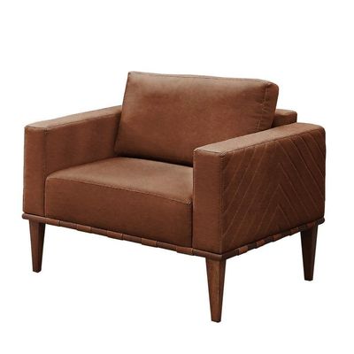 Conjunto - 2 Poltronas Bella Luxo Madeira Maciça Castellar Corino Caramelo