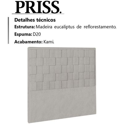 Cabeceira Solteiro 90 Cm Priss Linho Sl 76 Peer Sl 76