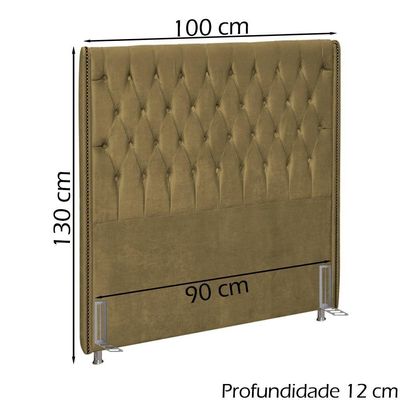 Cabeceira Solteiro 90 Cm Firezz Veludo Sl 945 Peer Sl 945
