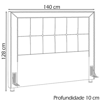 Cabeceira Casal 140 Cm Napoll Veludo Sl 940 Peer Sl 940