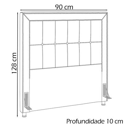 Cabeceira Solteiro 90 Cm Napoll Veludo Sl 945 Peer Sl 945