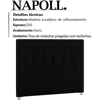 Cabeceira Casal 140 Cm Napoll Veludo Sl 944 Peer Sl 944