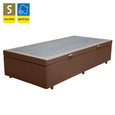 Cama Box Baú Solteiro Sintético + Colchão De Espuma D33 - Sereneprime - 88cm Cor:marrom