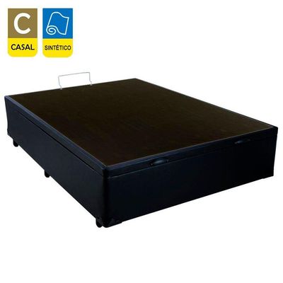 Cama Box Baú Casal Sintético Sereneprime Preto 138x188x44