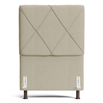 Cabeceira Cama Box Solteiro Mel 90cm Com Frame Linho Bege - Desk Design