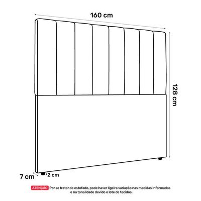 Cabeceira Cama Box Casal Queen Size Kharla 160cm Veludo Cinza - Desk Design