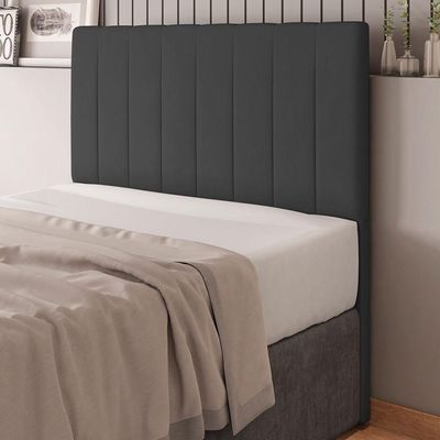Cabeceira Cama Box Casal King Size Kharla 193cm Veludo Cinza - Desk Design