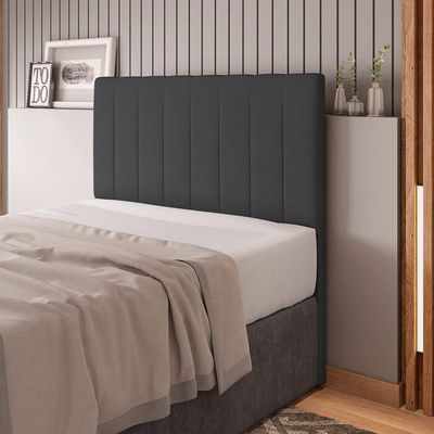 Cabeceira Cama Box Casal Queen Size Kharla 160cm Veludo Cinza - Desk Design