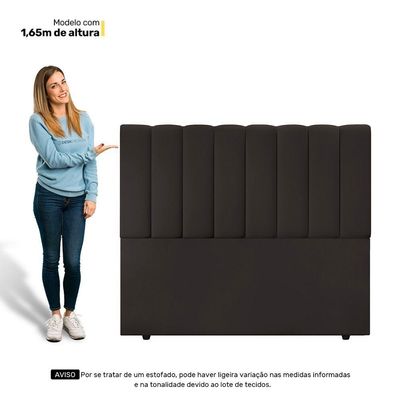 Cabeceira Cama Box Casal King Size Kharla 193cm Veludo Marrom - Desk Design