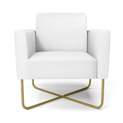 Poltrona Base X Industrial Dourado Marisa Corino Branco D03 - D\'rossi