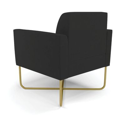 Poltrona Base X Industrial Dourado Marisa Veludo D03 - D\'rossi Cor Preto