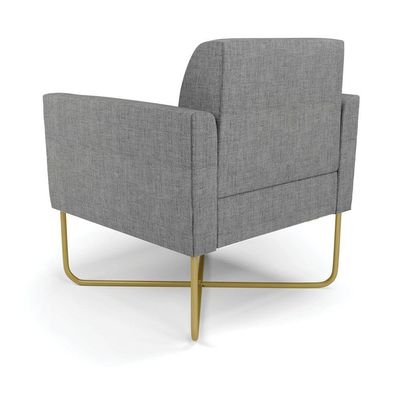 Kit 2 Poltronas Base X Industrial Dourado Marisa Linho D03 - D\'rossi Cor A26 Grafite