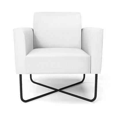 Kit 2 Poltronas Base X Industrial Preto Marisa Corino D03 - D\'rossi Cor Branco