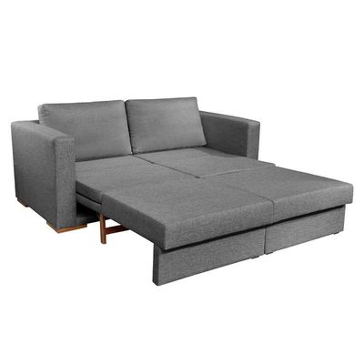 Sofá Cama Hermes 3 Lugares Luxo 1,90 M Castellar Móbile Linho Cinza