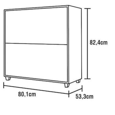 Balcão para Cooktop de 5 Bocas Bartira Amazonita com 1 Porta, 1 Gaveta e 1 Prateleira - 80,1cm de largura Marrom Cacau