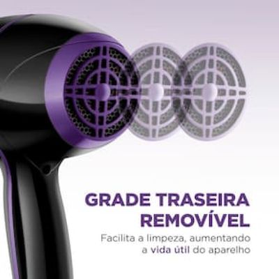 Secador de Cabelos Mondial Black Purple SCN-01 com Tourmaline Íon 2000W - Preto Preto / 110