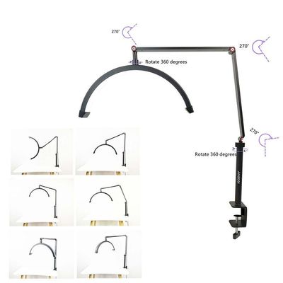 Luminaria Estetica Spa Arco Meia Lua Led 3 Tons Suporte Celular Mesa Salao De Beleza Manicure