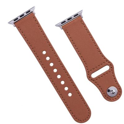 Pulseira De Couro Para Apple Watch 42 / 44 / 45Mm - Marrom - Gshield