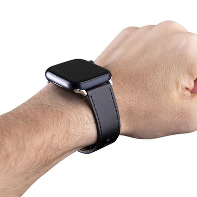 Pulseira De Couro Para Apple Watch 38 / 40 / 41Mm - Preta - Gshield
