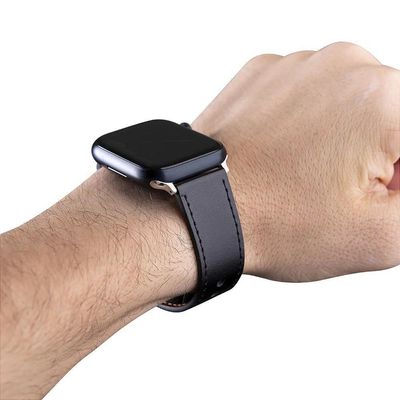 Pulseira De Couro Para Apple Watch 49Mm - Preta - Gshield
