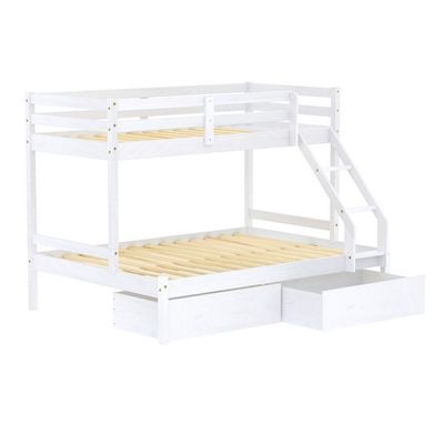 Beliche Com Cama Casal Slim Rb Com 02 Gavetas Madeira Maciça Branco Housin