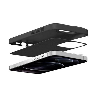 Capa Para Iphone 12 Pro Max - Couro Dual Preta - Gshield