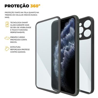 Capa 360 Para Iphone 11 Pro Max - Preta - Frente E Verso- Gshield