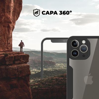 Capa 360 Para Iphone 13 Pro - Preta - Frente E Verso- Gshield