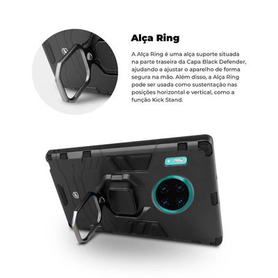Capa Case Capinha Defender Black Para Huawei Mate 30 Pro - Gshield
