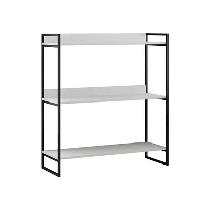 Aparador Industrial 3 Prateleiras Córdoba 95cm Preto E Branco - Cor: Branco