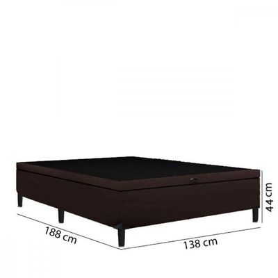 Base Box Para Colchão Casal Com Baú Itaflex 1,38x1,88x0,45 Marrom