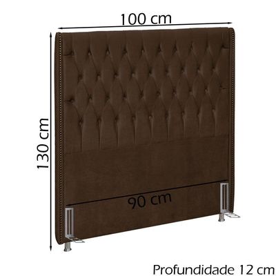 Cabeceira Solteiro 90 Cm Firezz Veludo Sl 942 Peer Sl 942