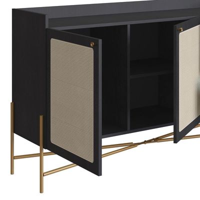 Aparador Balcao Buffet 139 Cm Pes Metal 28969 Oslo Nero Artesano Nero