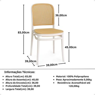Kit 10 Cadeiras De Jantar Roma Para Sala E Cozinha - Branco