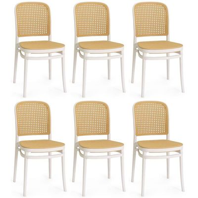 Kit 6 Cadeiras De Jantar Roma Para Sala E Cozinha - Branco