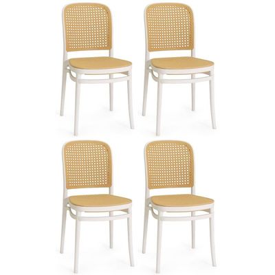 Kit 4 Cadeiras De Jantar Roma Para Sala E Cozinha - Branco